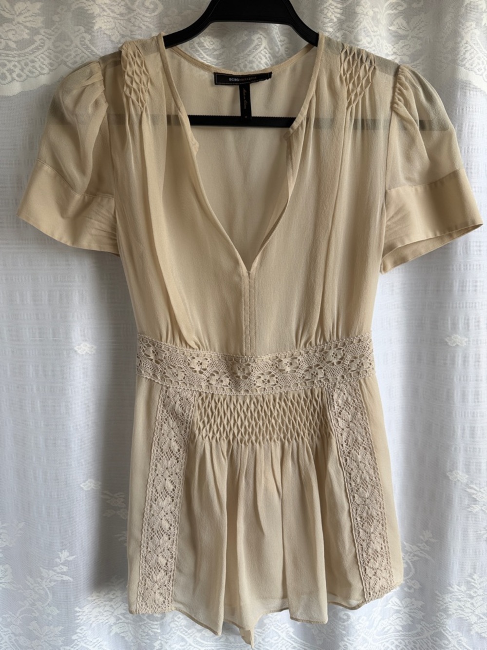 Rare Y2K Vintage BCBG Max Azria
Babydoll Sheer Mesh Top